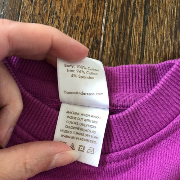 Hanna Andersson Girls 8 Purple Ruffled Cotton Crewneck Sweatshirt - EUC! - Picture 5 of 9